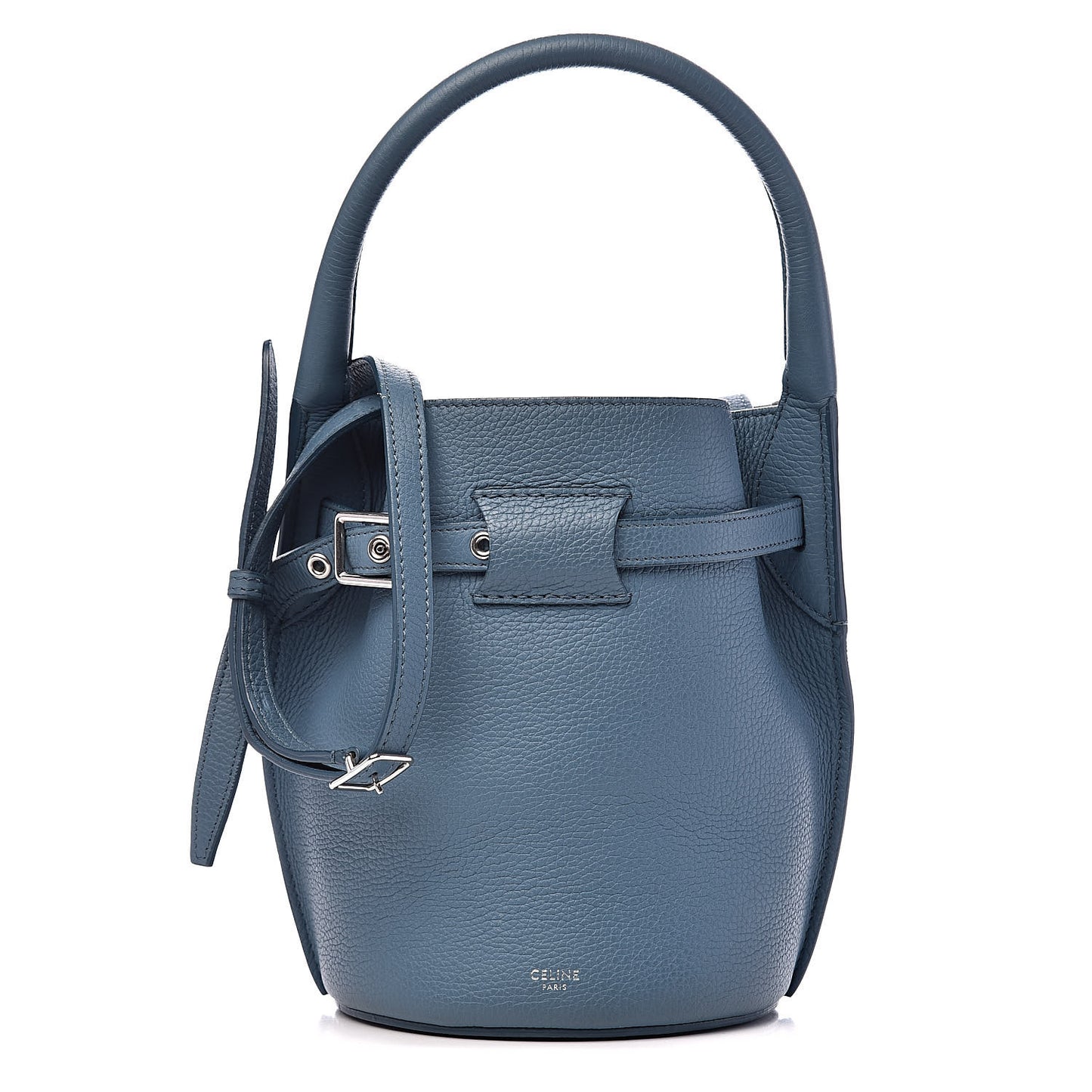 Supple Grained Calfskin Nano Big Bag Bucket Slate Blue