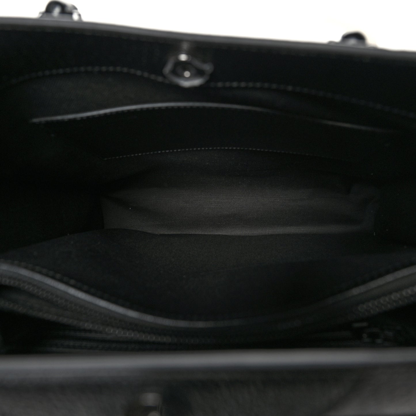 Textured Dollar Calfskin Web Monochrome Large Diana Tote Bag Black