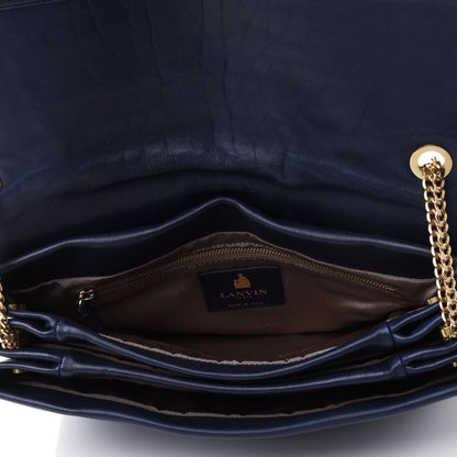 Lanvin Lambskin Quilted Medium Sugar Flap Shoulder Bag Navy 4 of 4