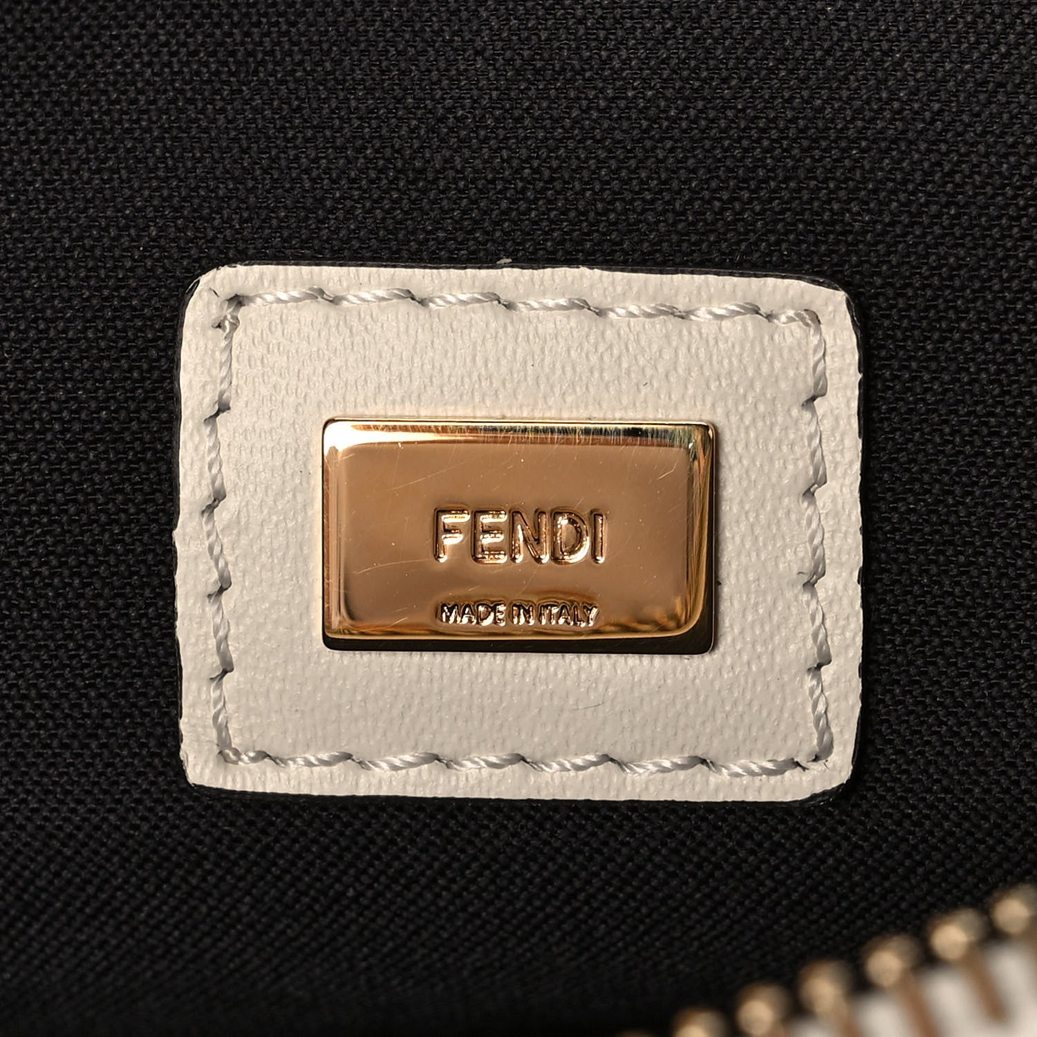 Fendi Vitello King Logo Embossed Medium Flat Pouch Camelia 7 of 8