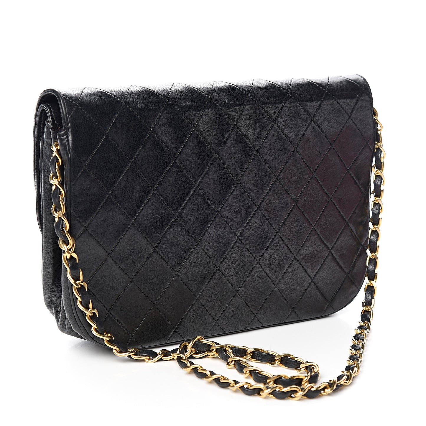 Lambskin Quilted Small Double Flap Black