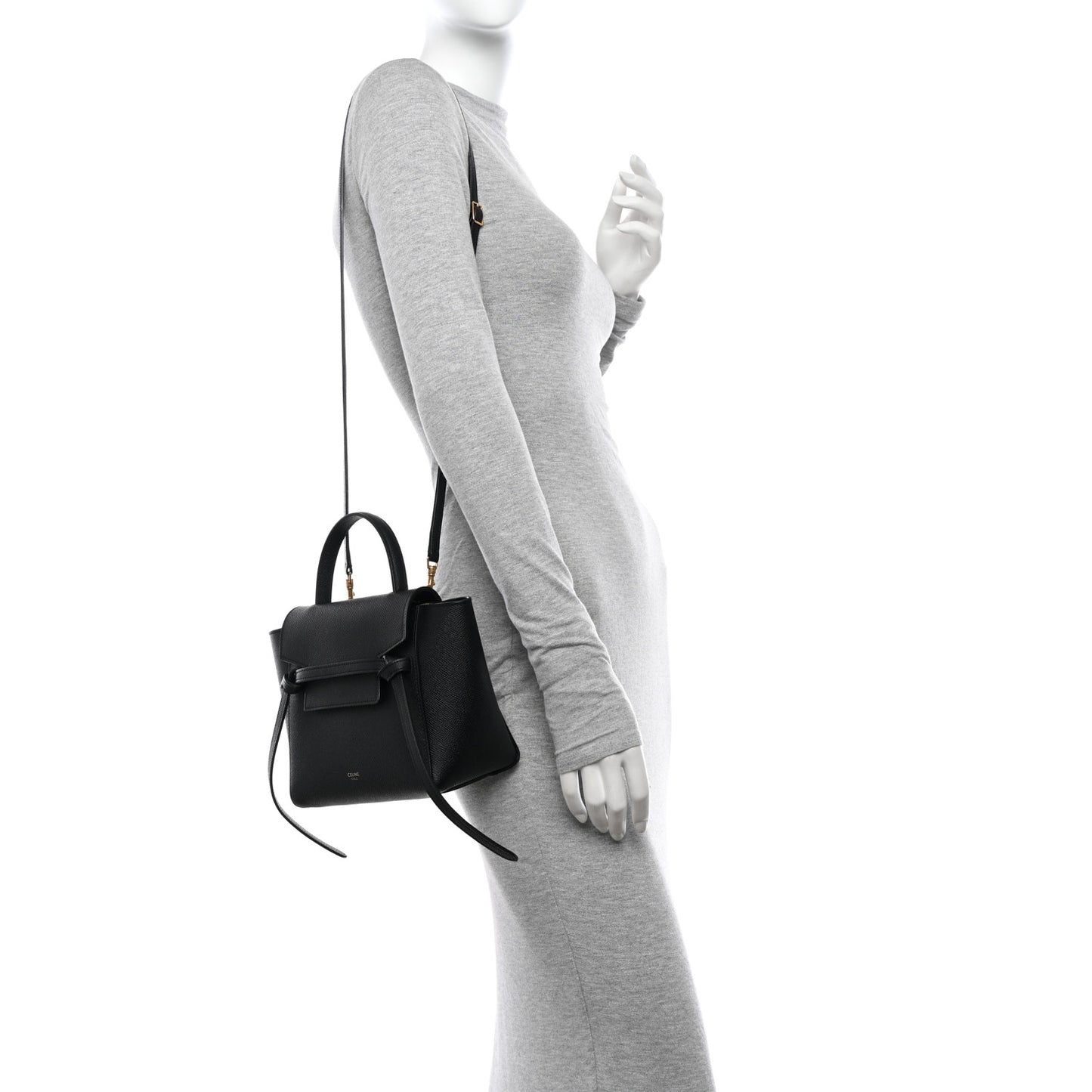 Grained Calfskin Nano Belt Bag Black
