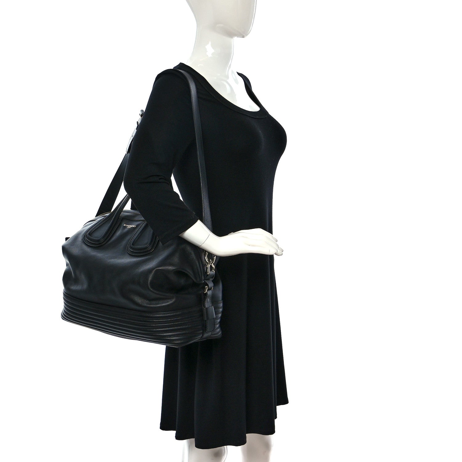 Givenchy Calfskin Medium Biker Nightingale Black 2 of 13