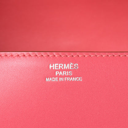 Hermes Tadelakt Egee Clutch Rose Lipstick 6 of 11