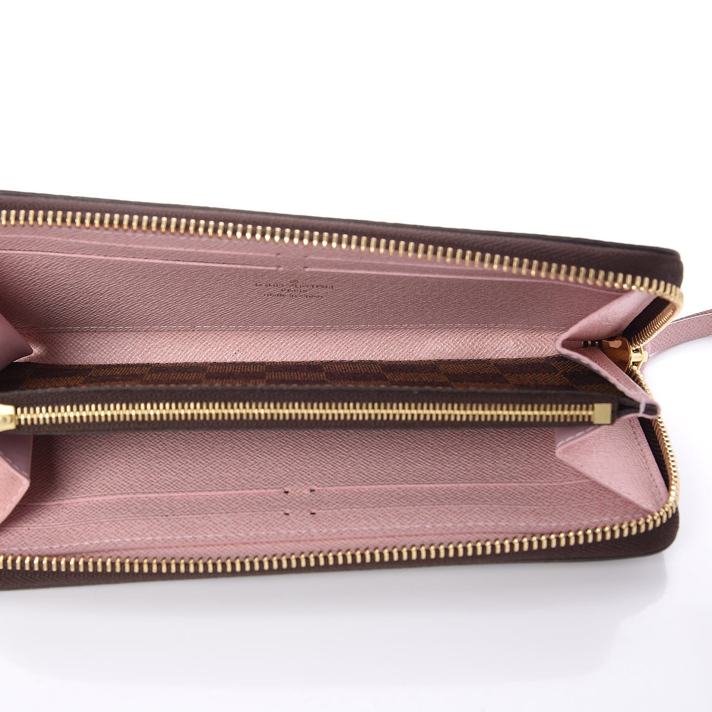 Damier Ebene Clemence Wallet Rose Ballerine