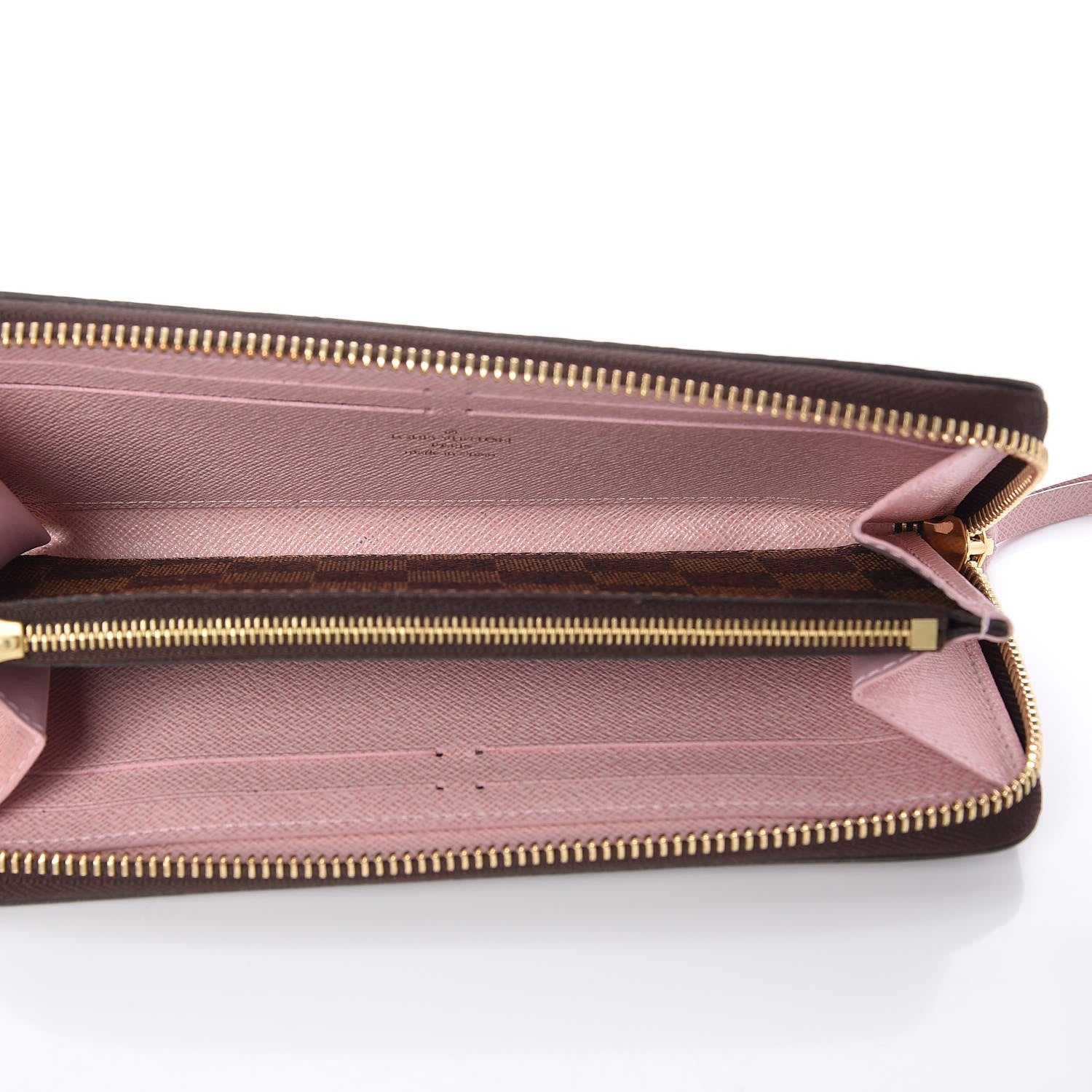Louis Vuitton Damier Ebene Clemence Wallet Rose Ballerine 5 of 8