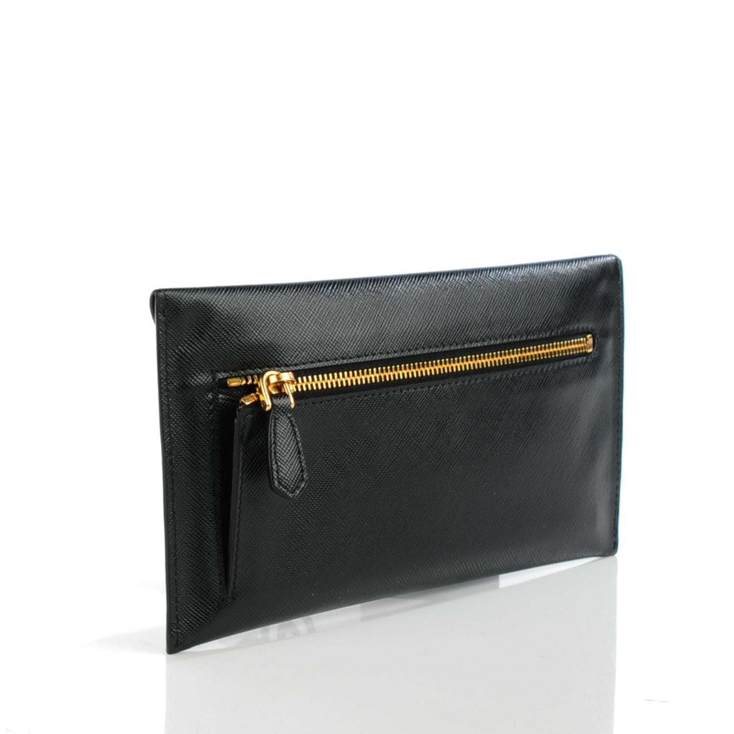Prada Saffiano Metal Envelope Wallet Black 3 of 7