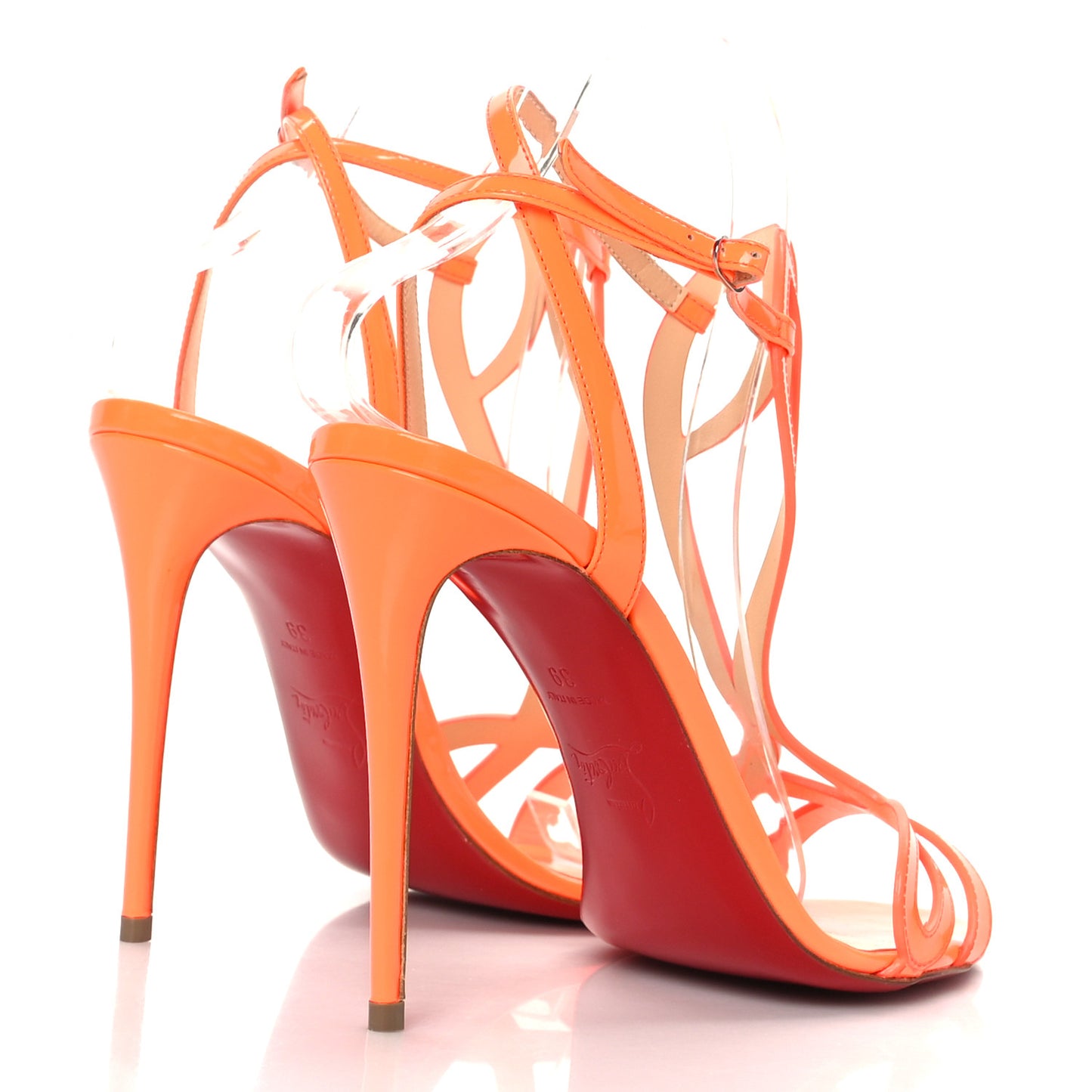 Patent Fluo Double L 100 T-Strap Sandals 39 Fizz