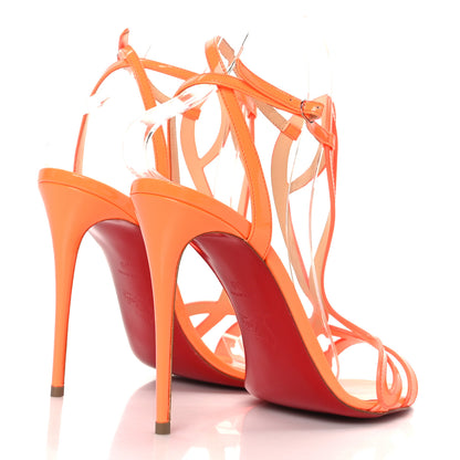 Christian Louboutin Patent Fluo Double L 100 T-Strap Sandals 39 Fizz 4 of 7