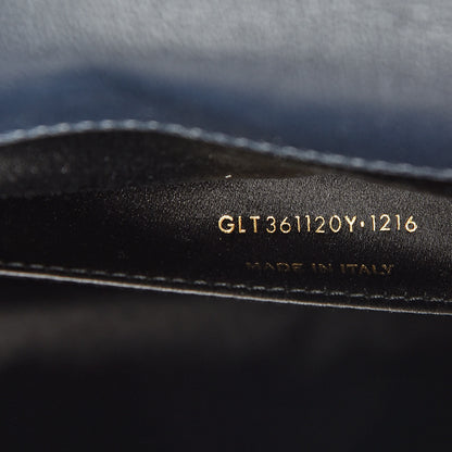 Saint Laurent Calfskin Monogram Large Belle De Jour Clutch Navy 7 of 8