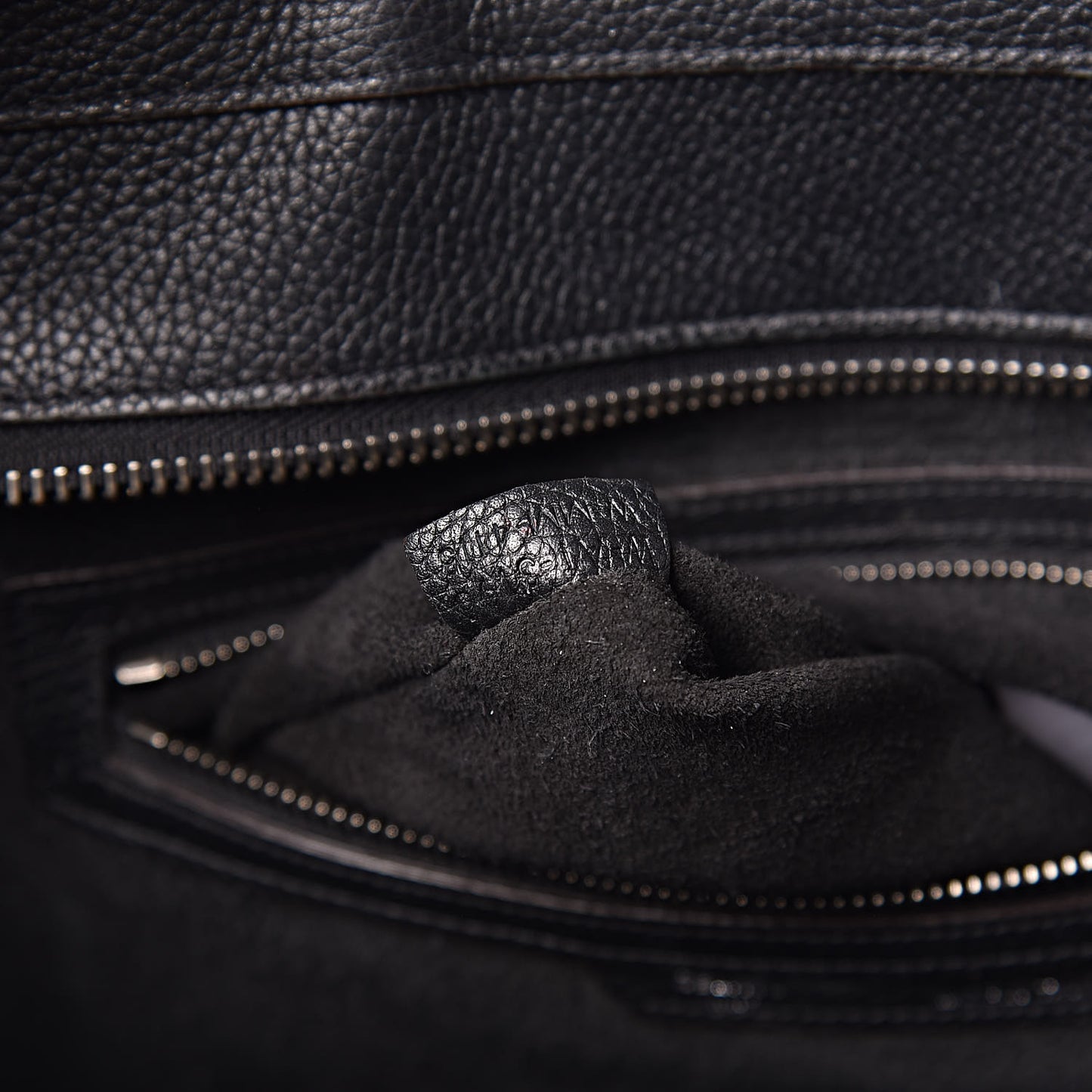 Drummed Calfskin Mini Luggage Black