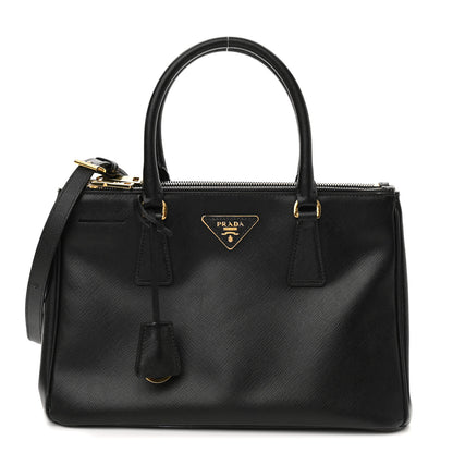 Prada Saffiano Small Galleria Double Zip Tote Black 1 of 12