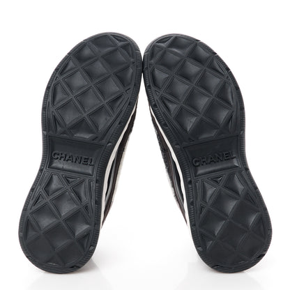 Chanel Suede Calfskin Mixed Fibers CC Sneakers 38.5 Grey Dark Grey Light Grey 5 of 10