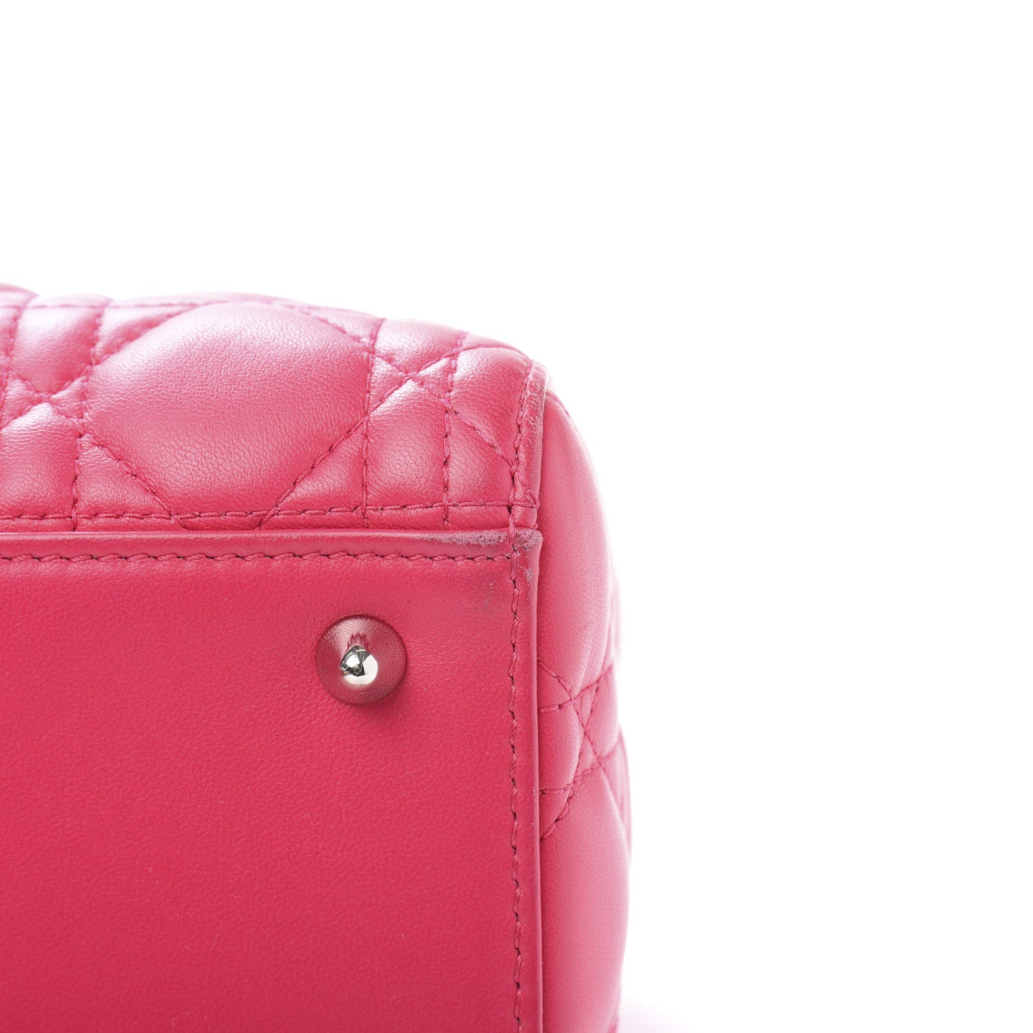 Christian Dior Lambskin Cannage Medium Lady Dior Fuchsia 11 of 18