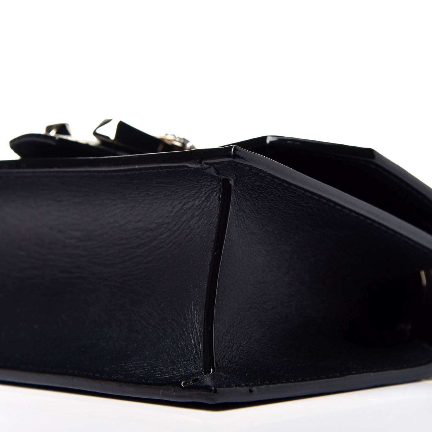 Smooth Calfskin Crystal Snake Buckle Paris Crossbody Bag Black