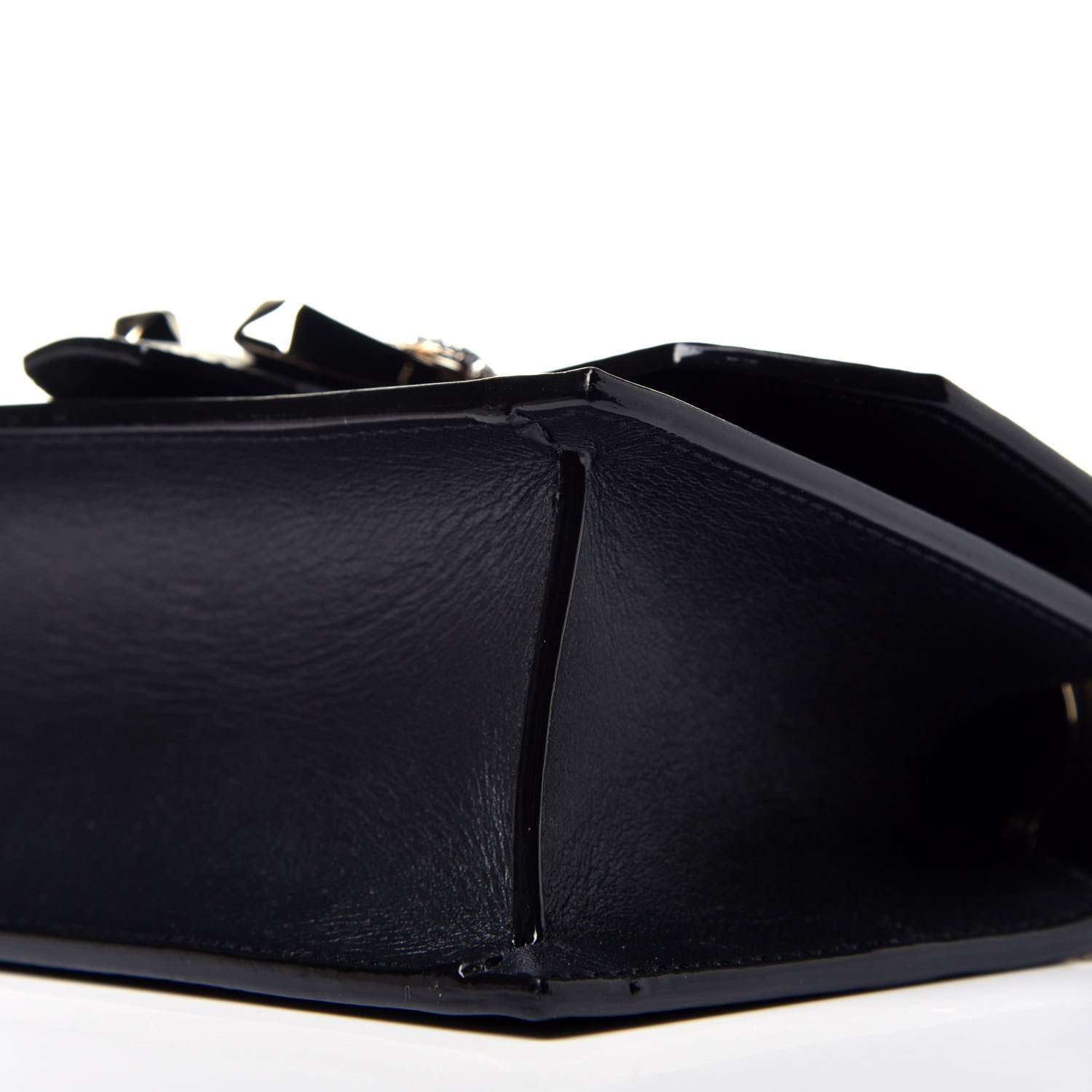 Jimmy Choo Smooth Calfskin Crystal Snake Buckle Paris Crossbody Bag Black 9 of 9
