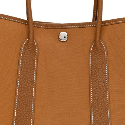 Hermes Toile Militaire Vache Country Verso Garden Party 30 TPM Gold Dune Magnolia 8 of 11