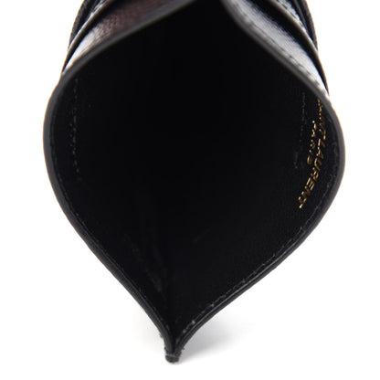 Saint Laurent Grain De Poudre Matelasse Chevron Monogram Credit Card Case Black 5 of 10