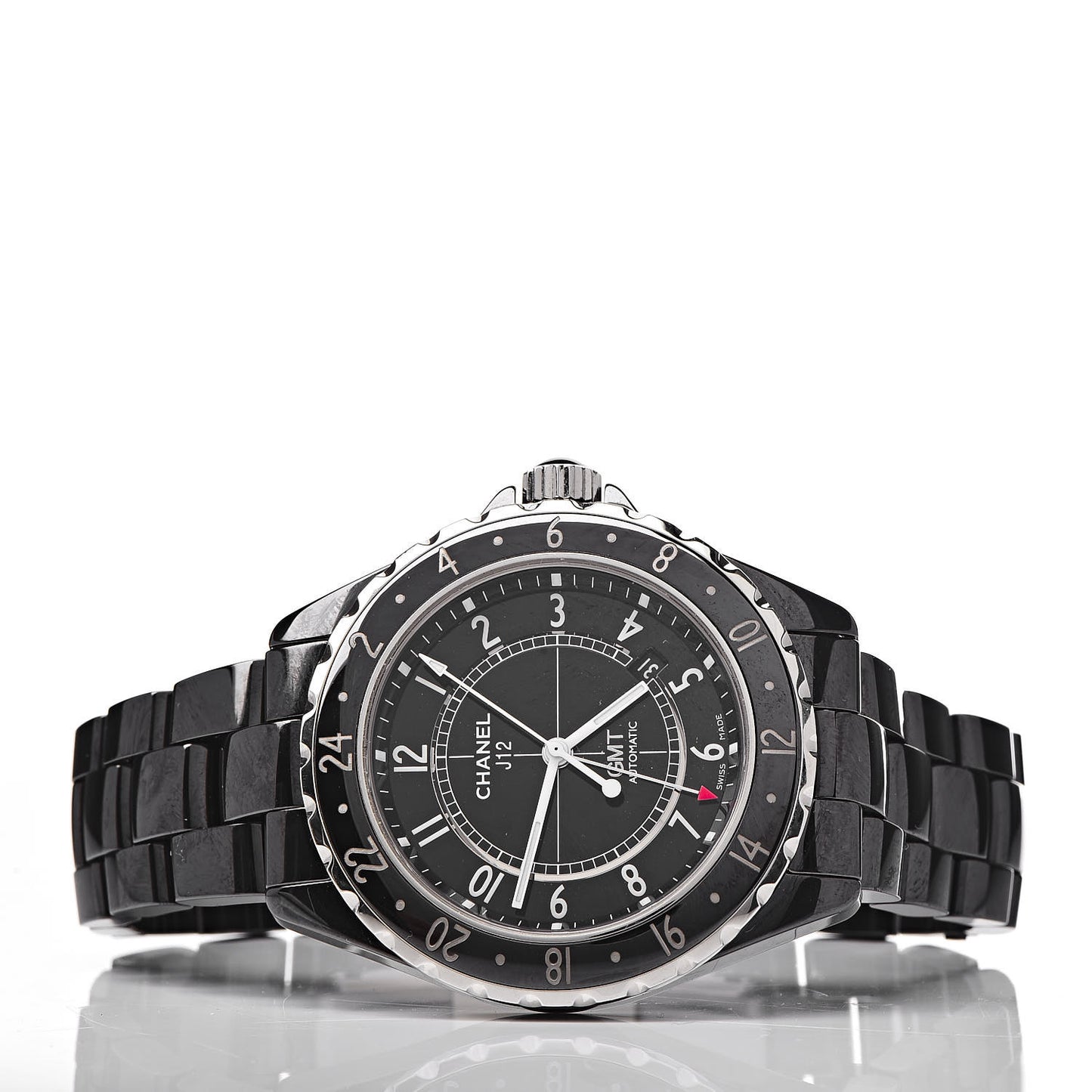 Stainless Steel Ceramic 41mm J12 GMT Automatic Watch Black