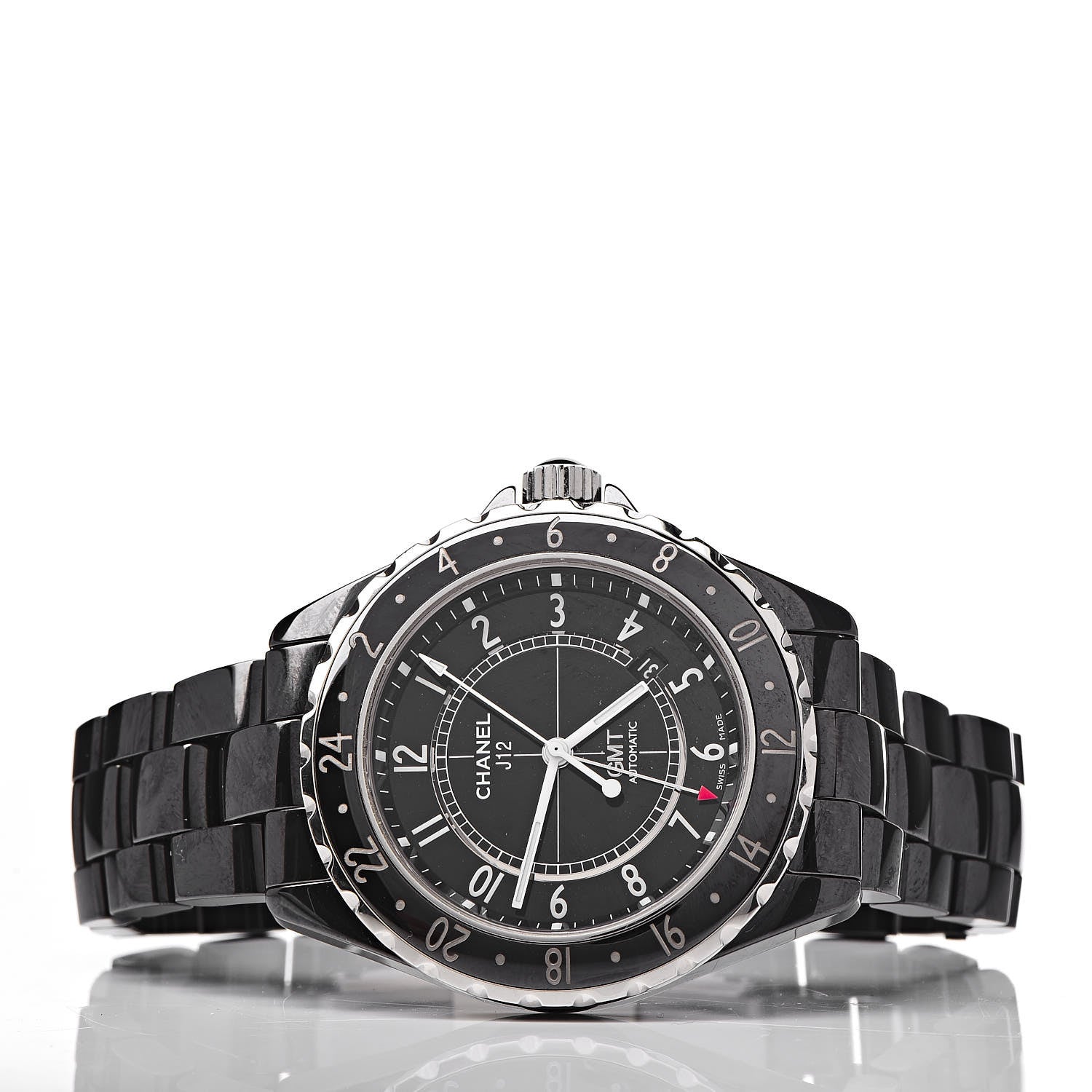 Chanel Stainless Steel Ceramic 41mm J12 GMT Automatic Watch Black 3 of 8