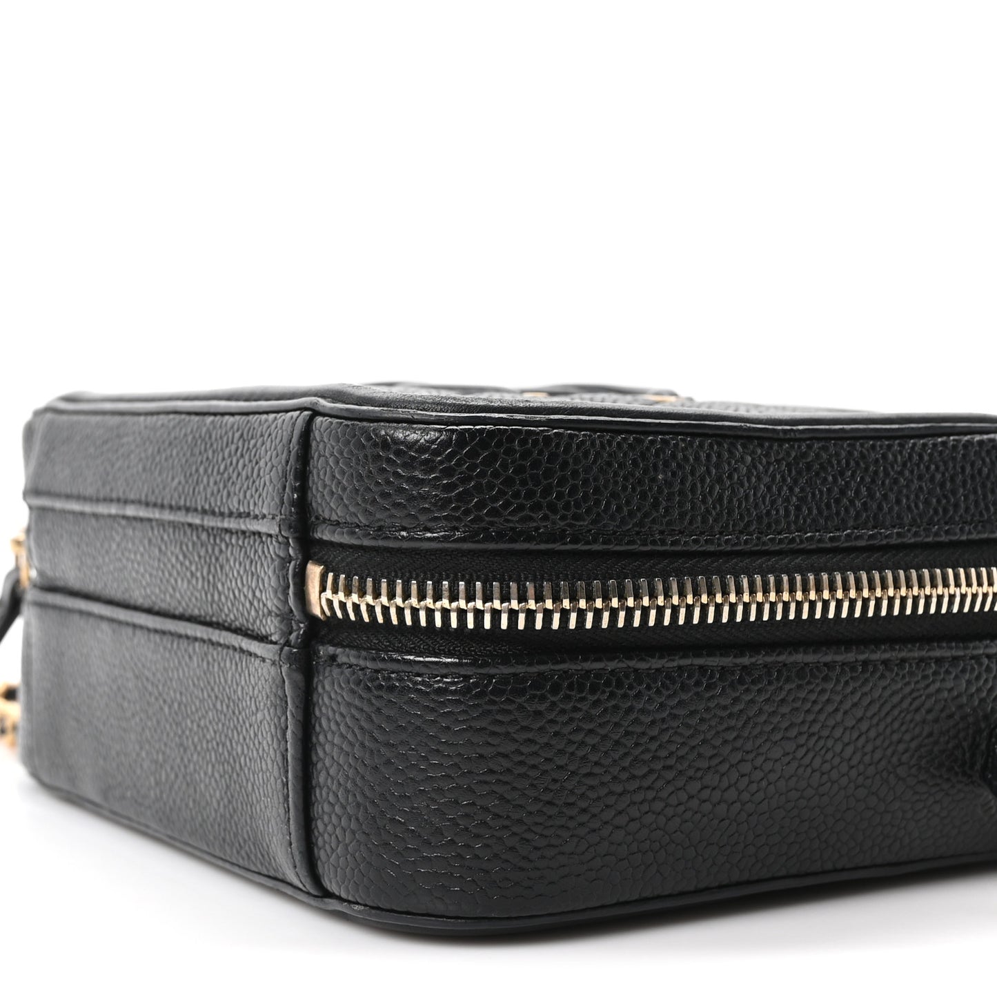 Caviar Quilted Small CC Filigree Vanity Case Black