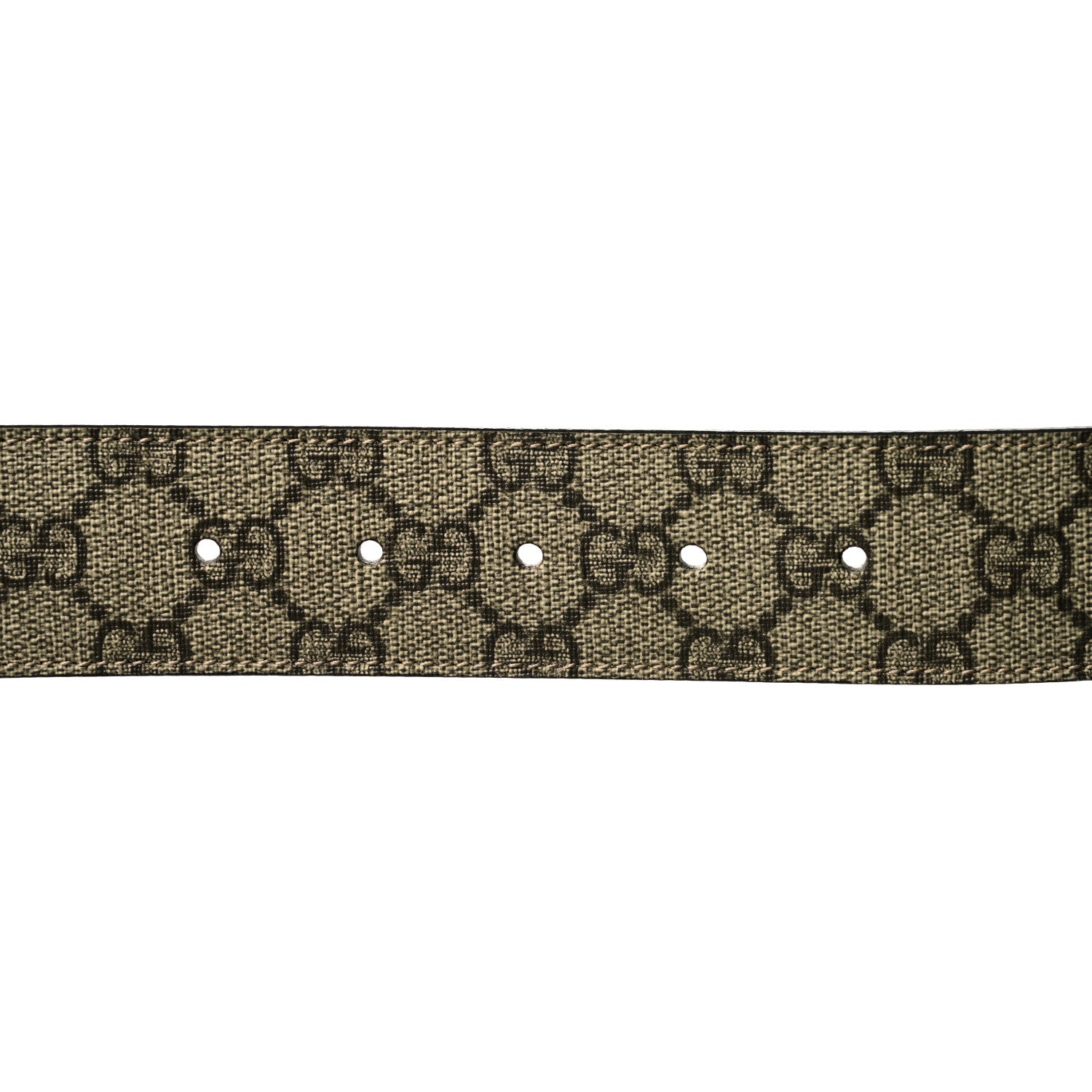 Gucci GG Supreme Monogram Selleria Calfskin Interlocking G 40mm Belt 105 42 Beige Ebony Cocoa 3 of 4
