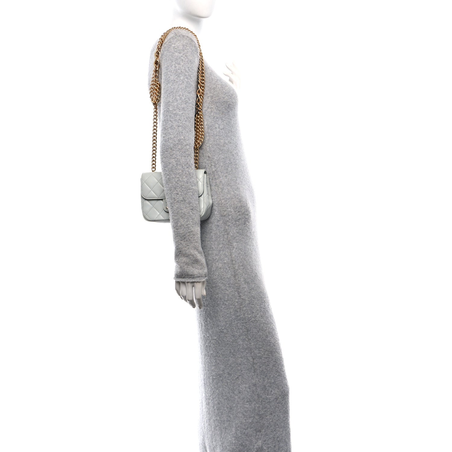 Chanel Grained Calfskin Quilted Flap Light Blue 3 of 11