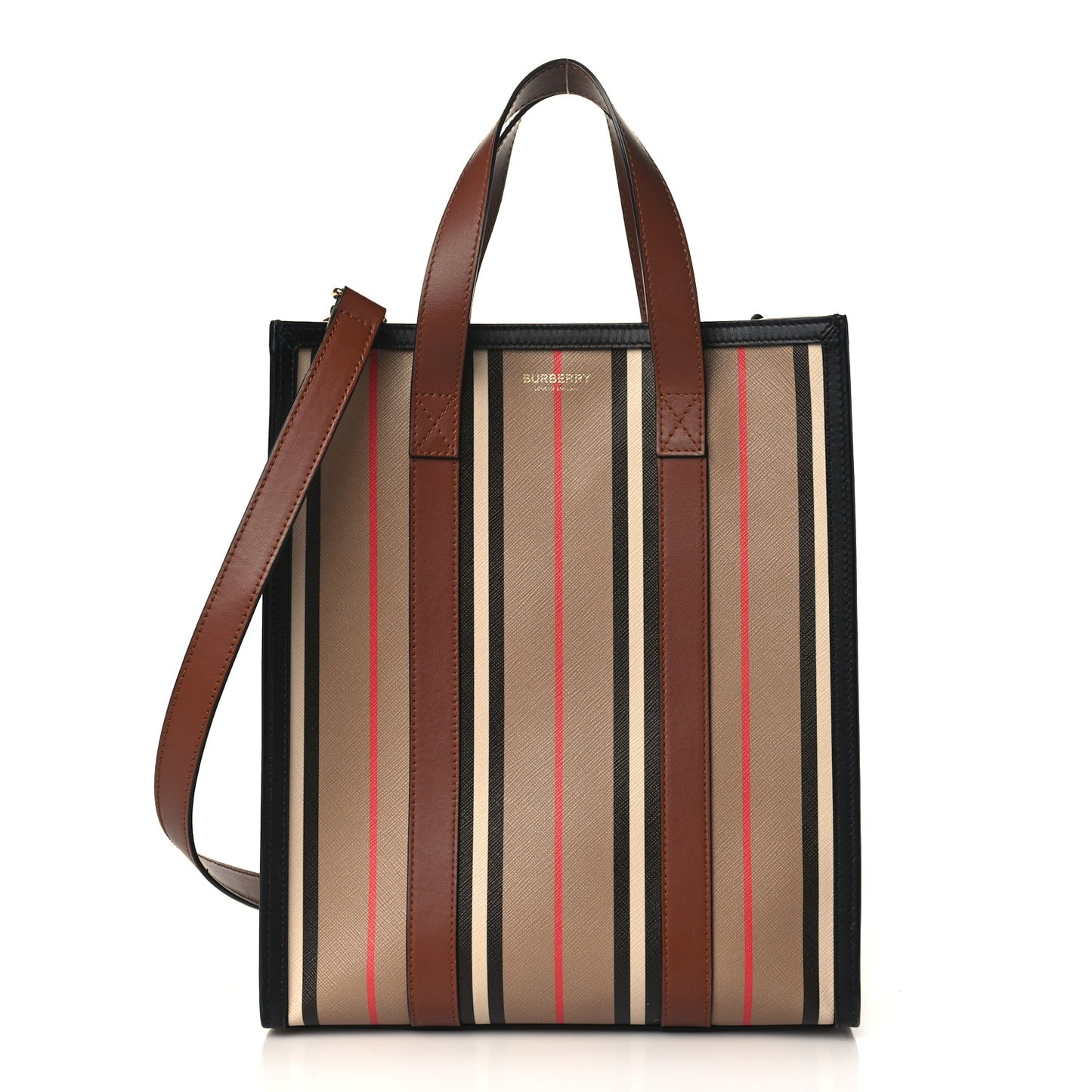 E-Canvas Stripe Book Tote Archive Beige