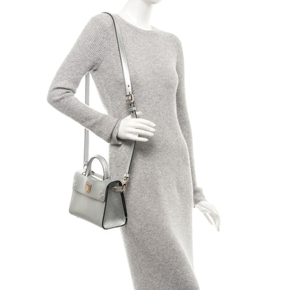 Christian Dior Grained Calfskin Mini Diorever Flap Silver 2 of 6