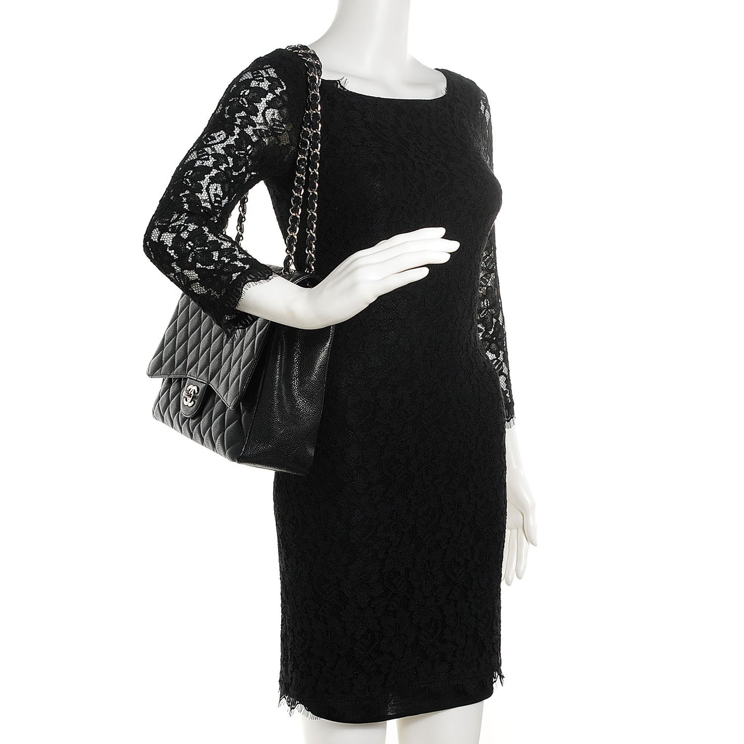 Caviar Quilted Maxi Single Flap Black