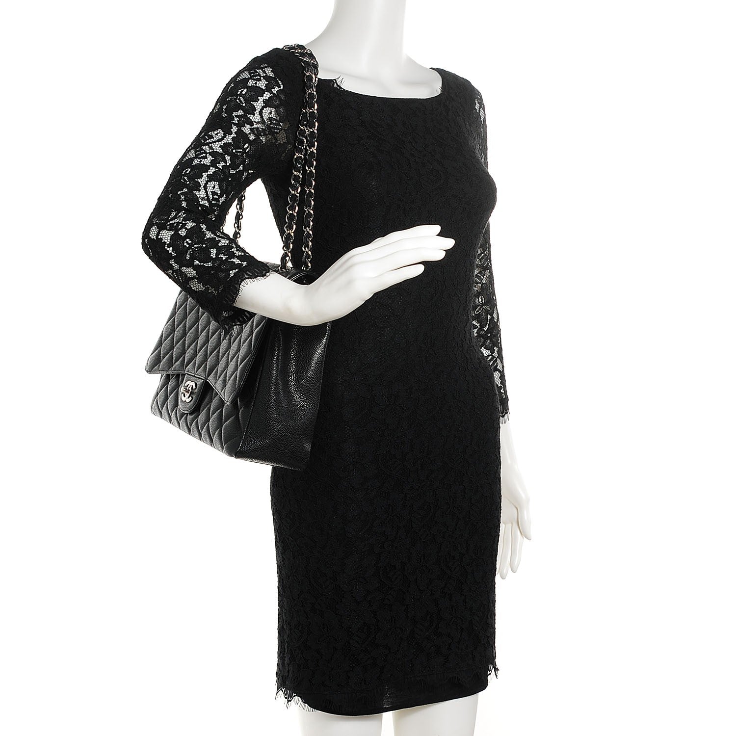 Chanel Caviar Quilted Maxi Single Flap Black 2 of 8