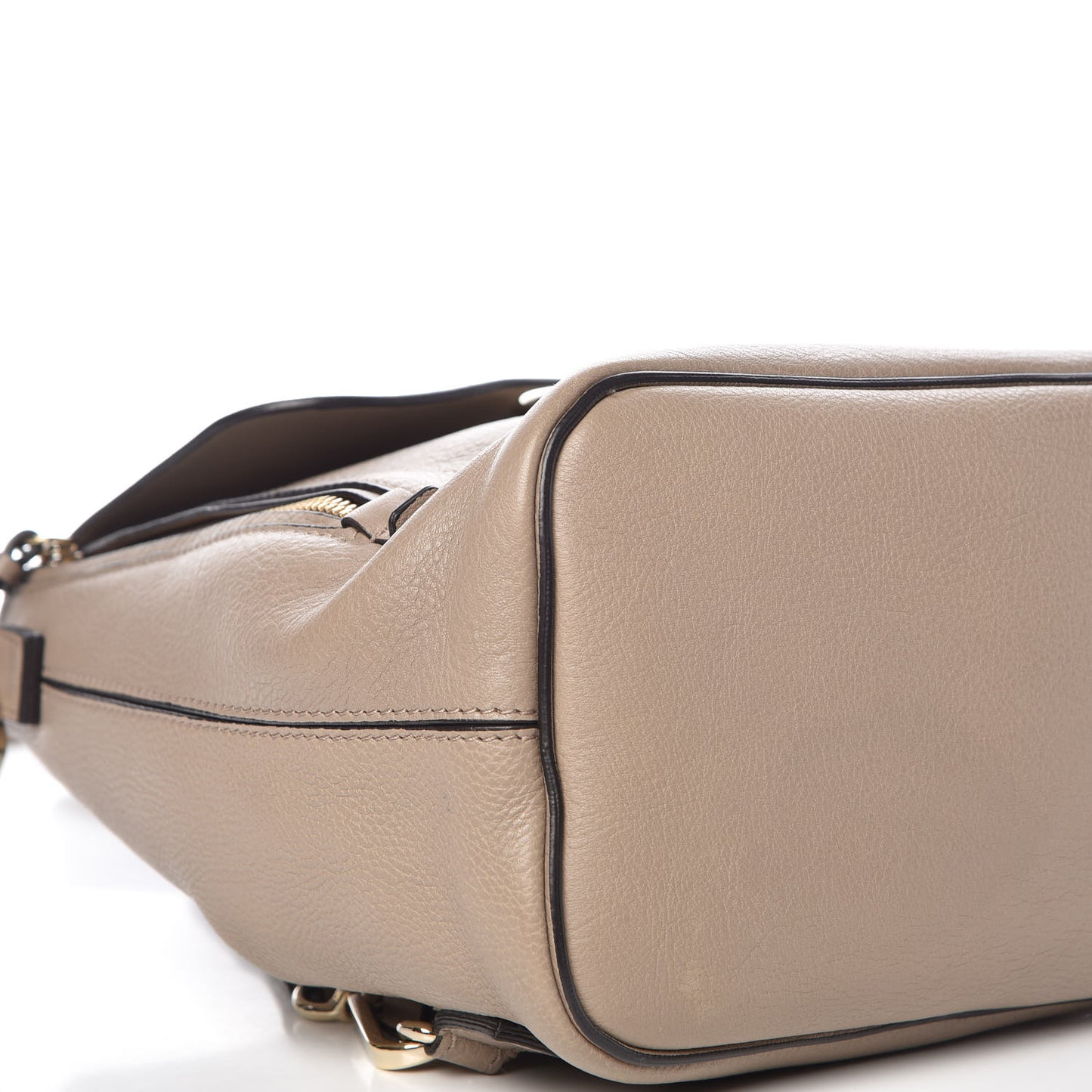 Suede Calfskin Small Faye Backpack Motty Grey