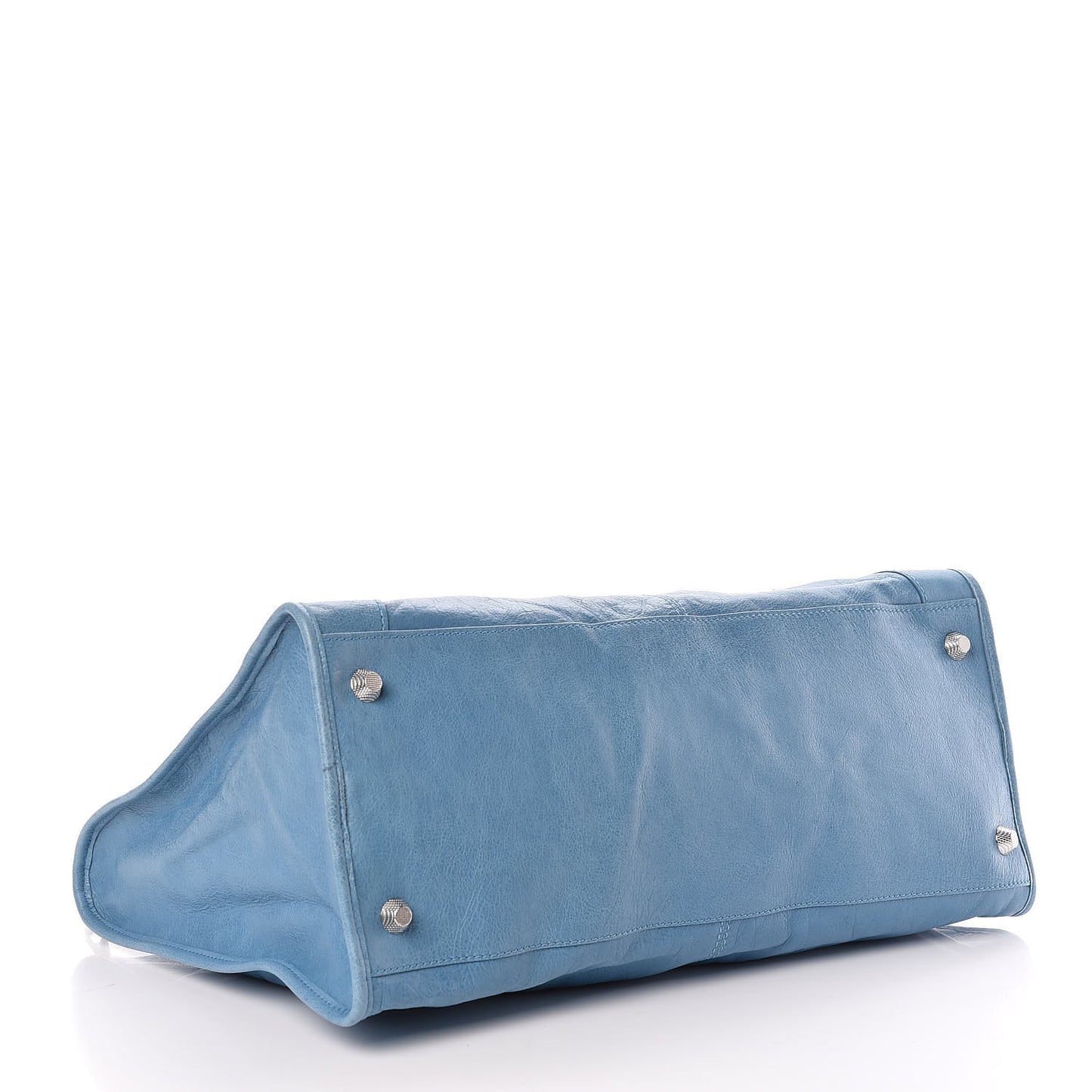 Agneau Giant 12 Silver Hardware Work Bleu Indigo