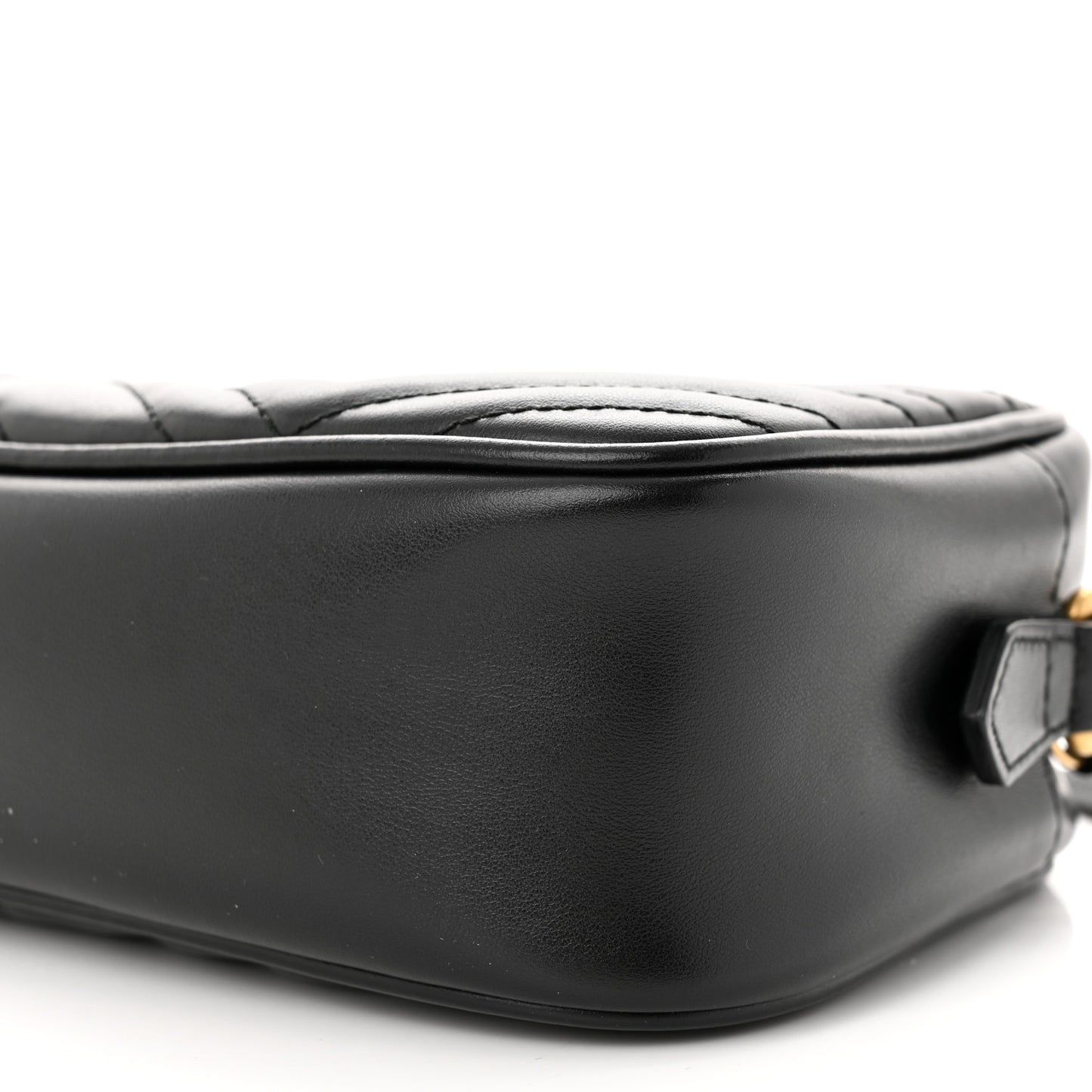 Calfskin Matelasse Small GG Marmont Chain Shoulder Bag Black