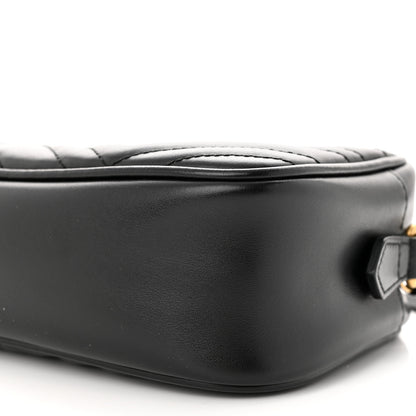 Gucci Calfskin Matelasse Small GG Marmont Chain Shoulder Bag Black 10 of 11