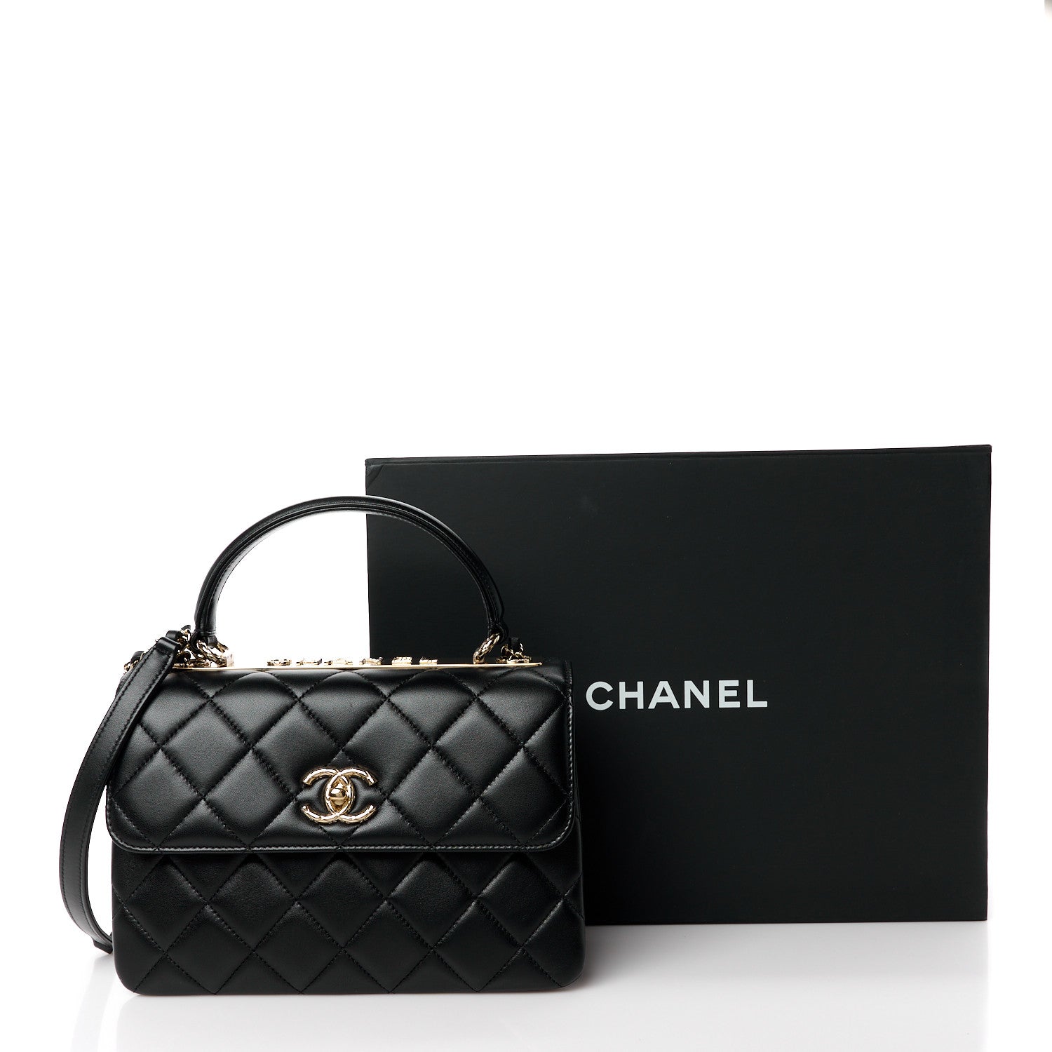 Chanel Lambskin Quilted Small Trendy CC Dual Handle Flap Bag Black 12 of 12