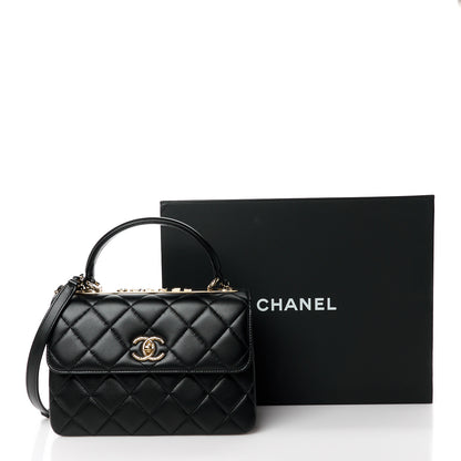 Chanel Lambskin Quilted Small Trendy CC Dual Handle Flap Bag Black 12 of 12