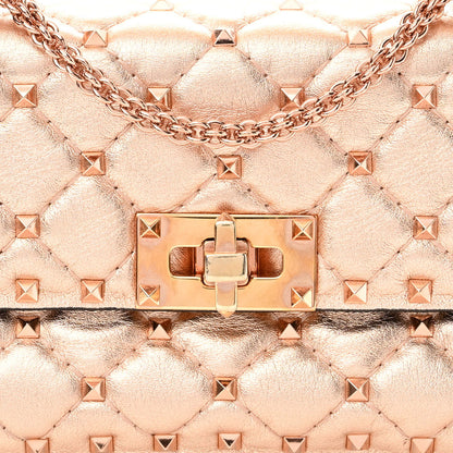 Valentino Garavani Metallic Nappa Small Rockstud Spike Shoulder Bag Rame 7 of 10