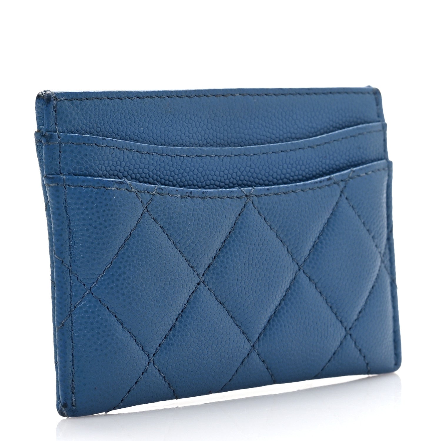 Chanel Caviar Quilted Card Holder Blue 3 of 10