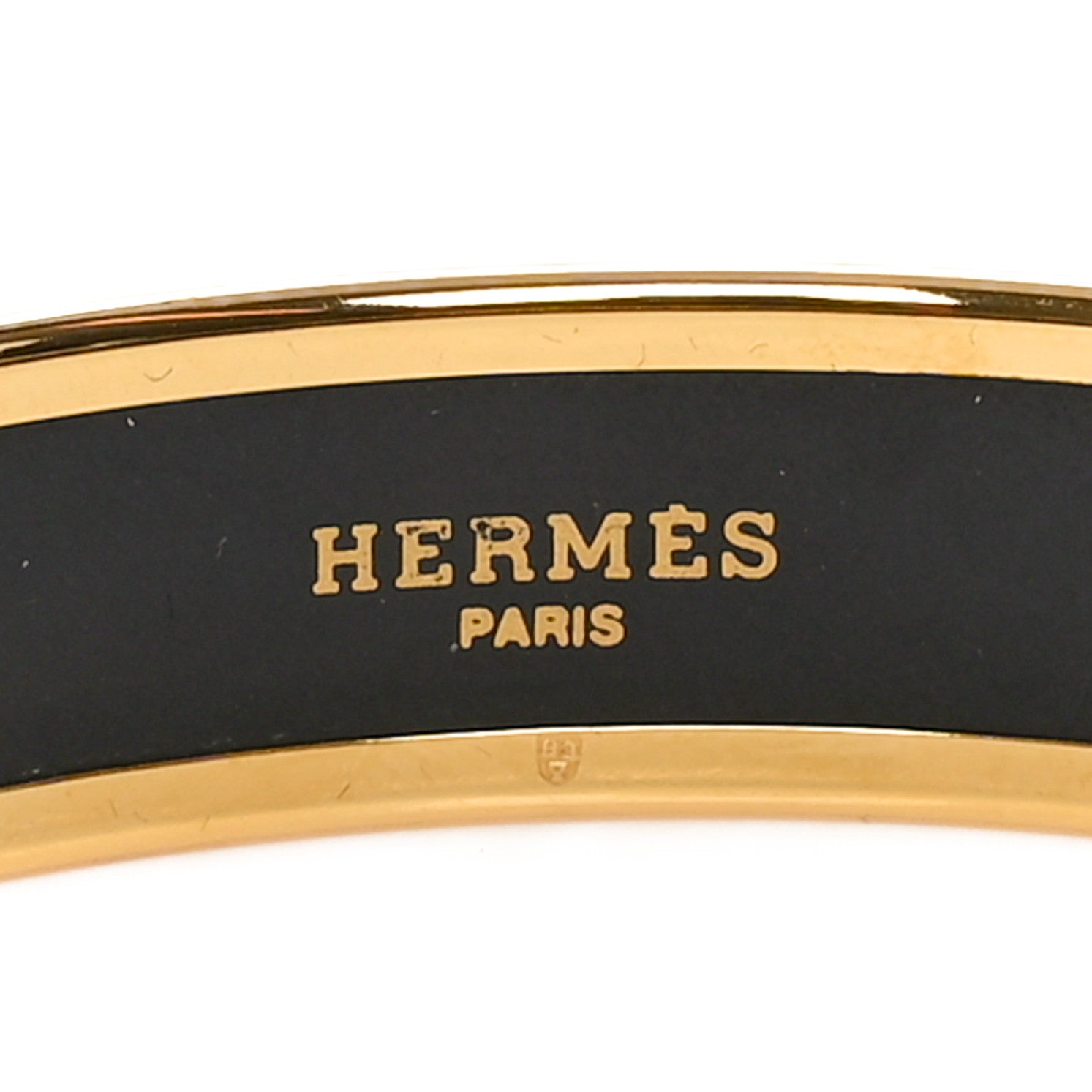 Hermes Enamel Printed Narrow Caleche Bracelet 62 Black 5 of 6