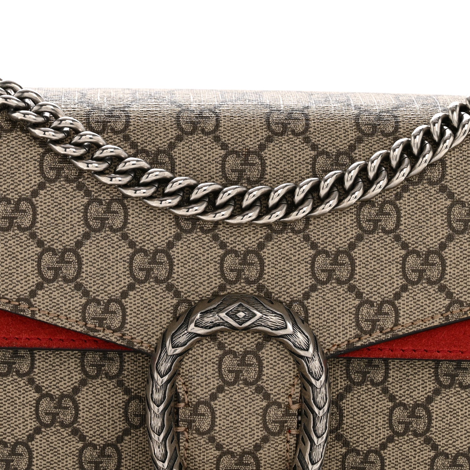 Gucci GG Supreme Monogram Small Dionysus Shoulder Bag Red 8 of 13
