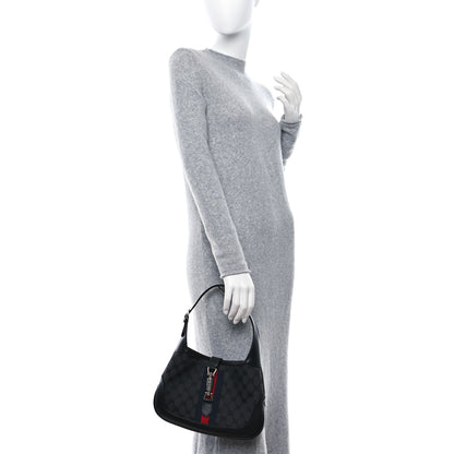 Gucci X BALENCIAGA BB Monogram Calfskin Web Small Jackie 1961 Hobo Black 2 of 10