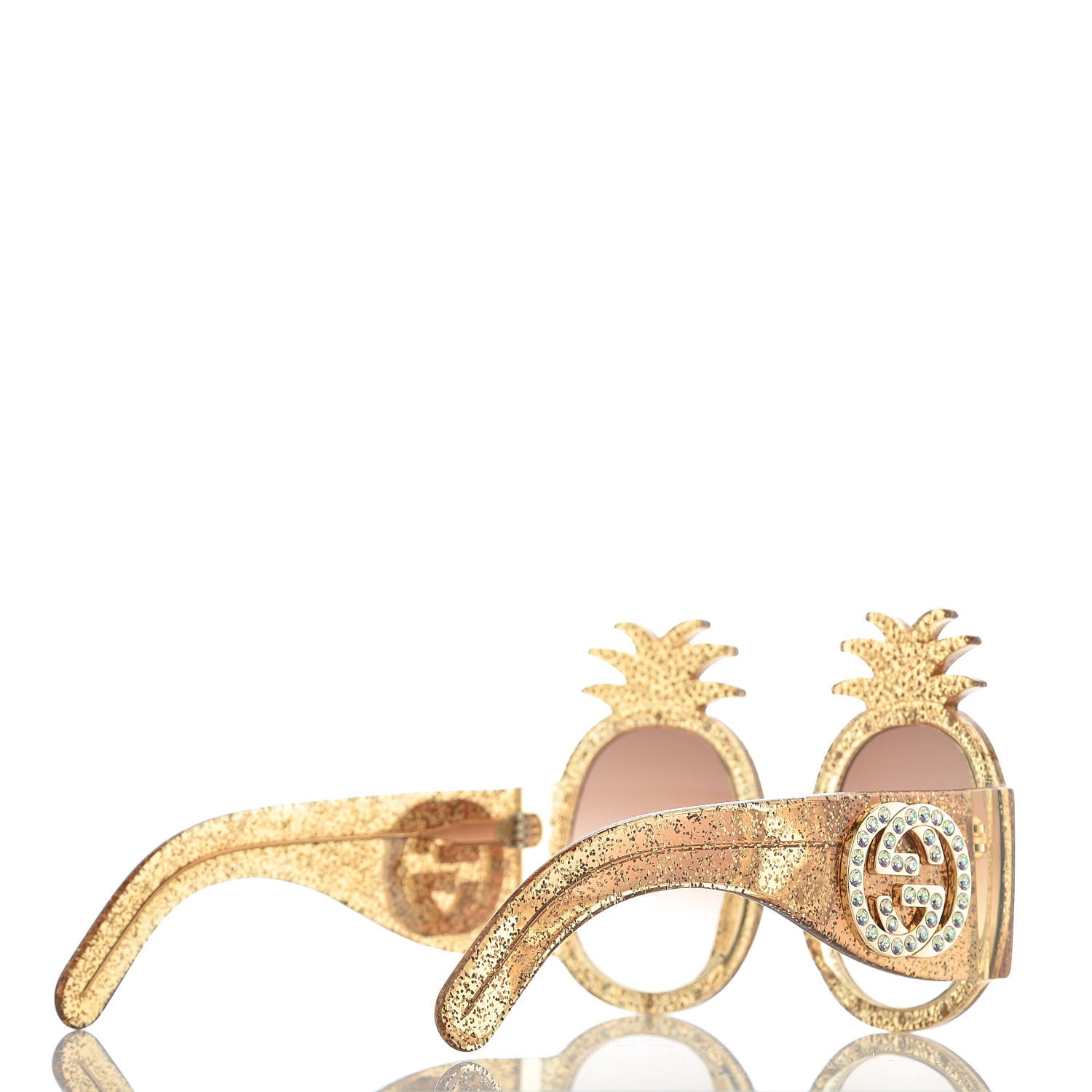 Gucci Acetate Pineapple GG0150/S Sunglasses Gold 4 of 6