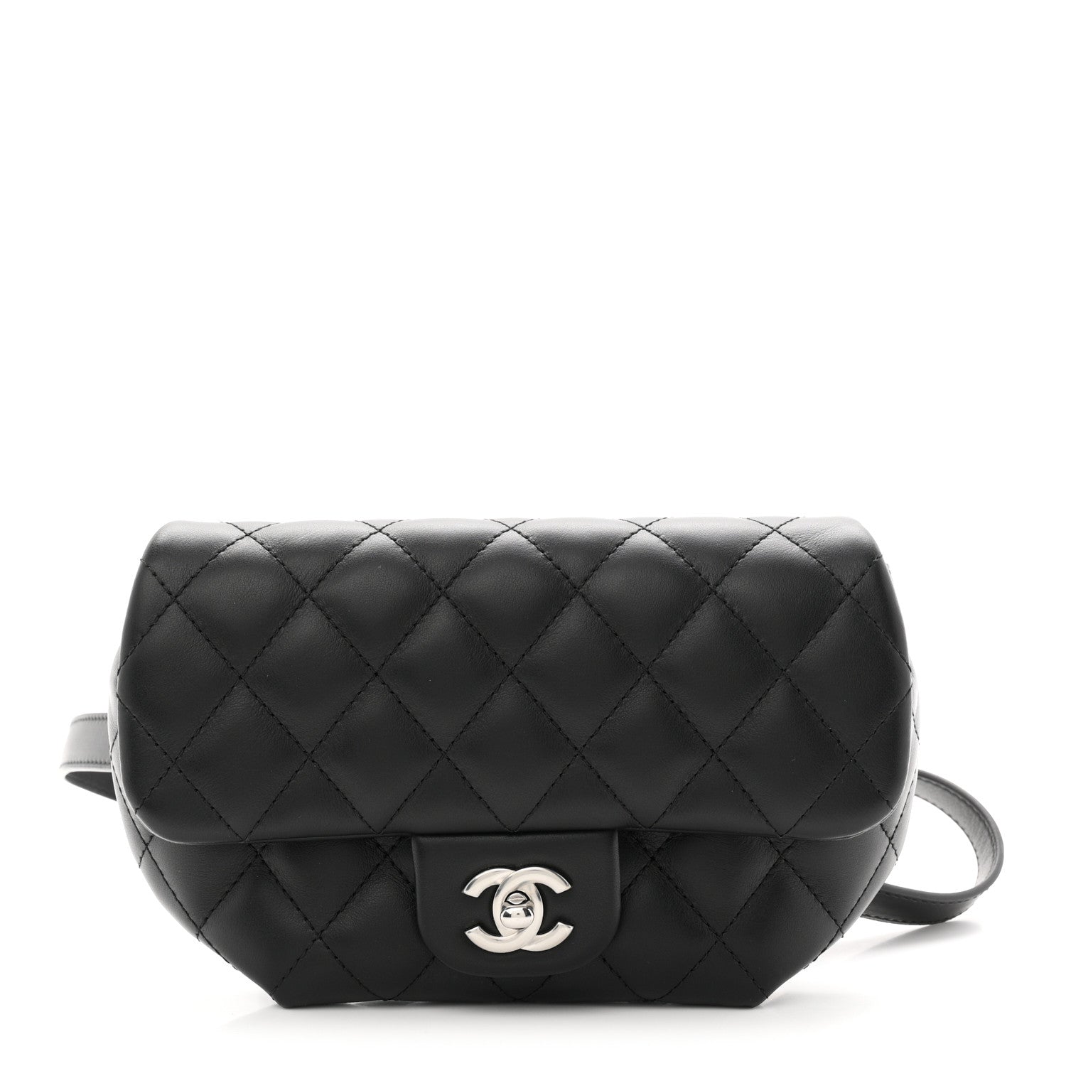 Chanel Calfskin Quilted CC Uniform Flap Belt Bag Black 1 of 11