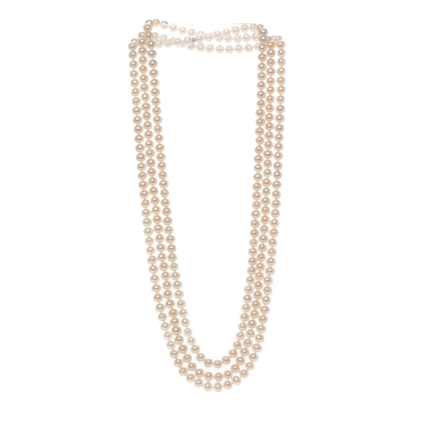 Sterling Silver Pearl Ziegfeld Collection 3 Strand Necklace