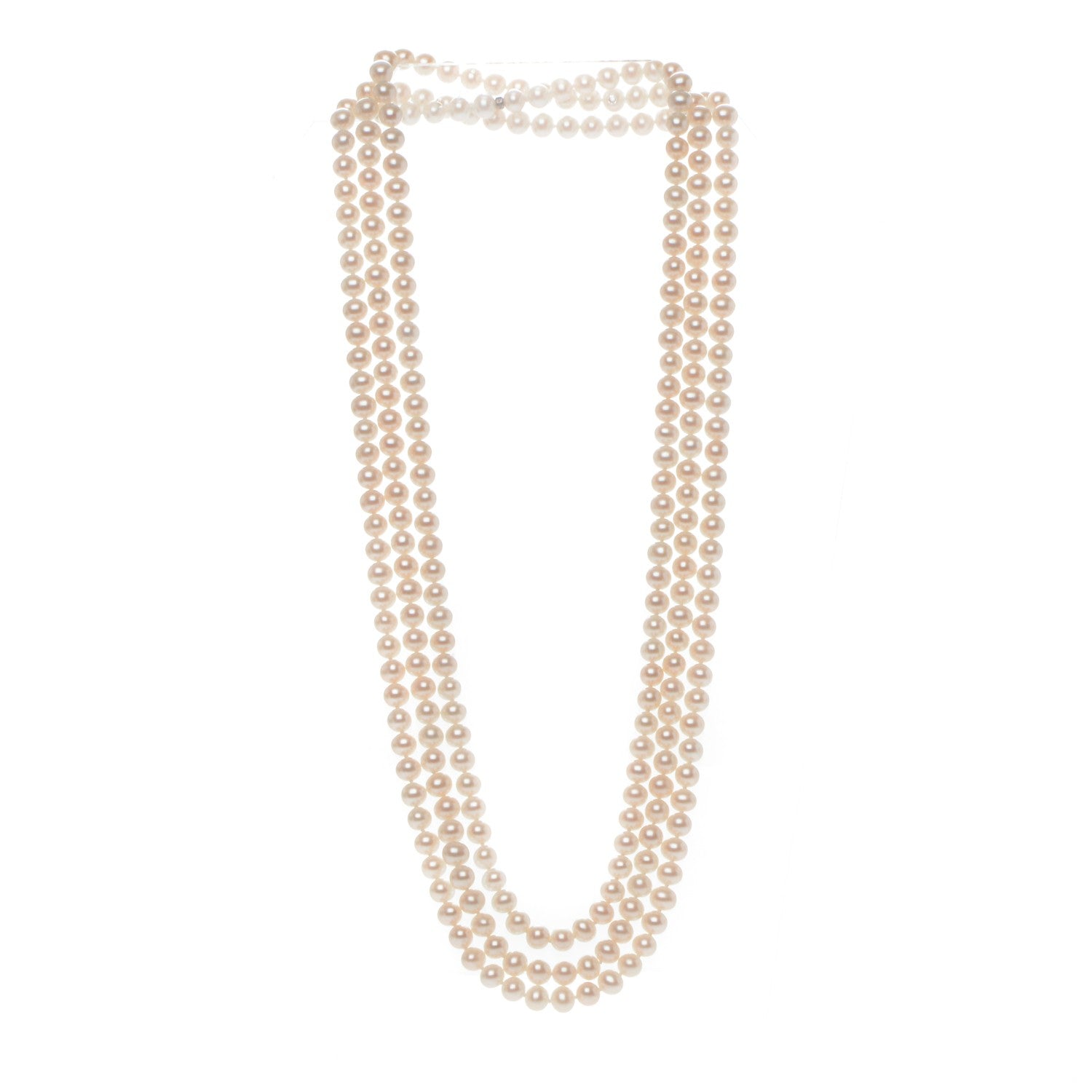 Tiffany Sterling Silver Pearl Ziegfeld Collection 3 Strand Necklace 4 of 6