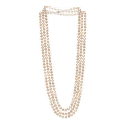 Tiffany Sterling Silver Pearl Ziegfeld Collection 3 Strand Necklace 4 of 6