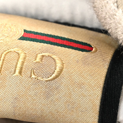 Gucci Calfskin Lame GG Monogram Web Womens Screener Sneakers 40 Gardenia Silver Dusty Milk White 13 of 14