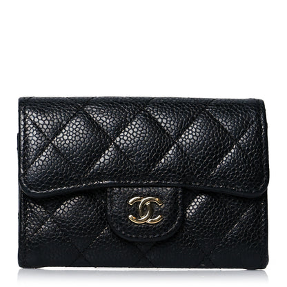 Chanel Caviar Quilted Flap Card Holder Wallet Black 1 of 8