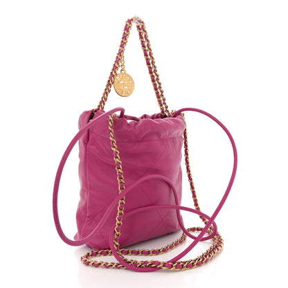 Chanel Shiny Caviar Quilted Monochrome Mini Chanel 22 Fuchsia 3 of 11